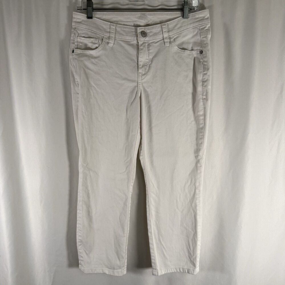 Tommy Bahama Jeans Women's 6 White Denim Cropped Cotton Blend Mid Rise
